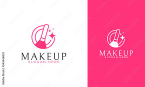 makeup logo design with brush icon and