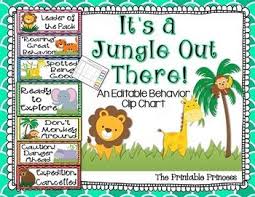Jungle Themed Behavior Clipchart Include Calendar For