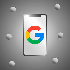 google logo on phone screen 3d render