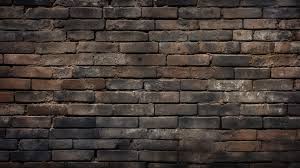 Dark Black Brick Wall Background A