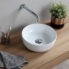 small round ceramic vessel sink