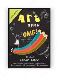 Template Brochure Or Flyer Design For Arts Show Stock Vector