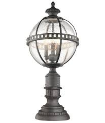 Glass Globe Pedestal Light In Bronze
