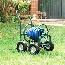 4 wheel garden hose reel cart