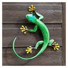 Hand Painted Gecko Garden Ornaments