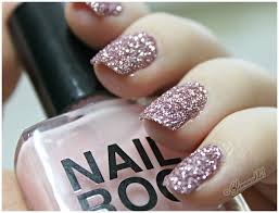 nail rock pink glitter manicure kit