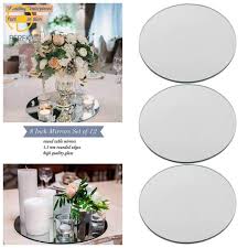 Perfk Acrylic Round Mirror Plate Candle