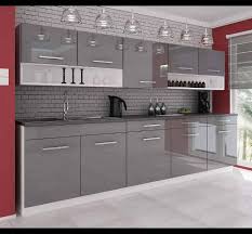 high gloss gray complete kitchen units