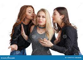 Three Girlfriends Sharing Gossip Stock Photo - Image of brunette, chat:  113947718