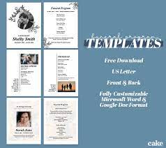 free funeral program templates for