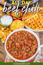 slow cooker all day beef chili plain