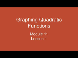 Module 11 Lesson 1 Graphing Quadratic