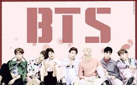 bts group photo in pink