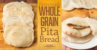 homemade whole grain pita bread