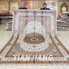 7 x10 handmade silk rug white home