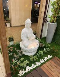 Big Lotus White Color Buddha Water