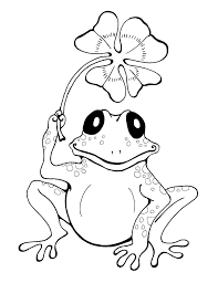 frog with four leaf clover coloring