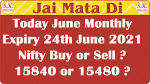 Nifty buy or sell ? Nifty 15840 or Nifty 15480 ? Sell on rise / buy on dip  ? 24.06.2021 Month Expiry - YouTube