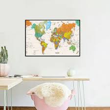 World Map Standard Large Poster Decor