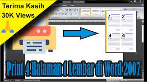 Check spelling or type a new query. Tutorial Cara Print 4 Halaman Dalam 1 Lembar Kertas Di Microsoft Word 2007 Simple News Video Youtube