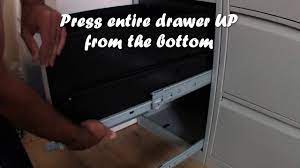 remove a bisley filing cabinet drawer
