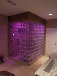 It has a good rainfall showerhead that can also be adjusted to a waterfall with a standard shower, it would take multiple purchases to transform it into a luxury spa experience, but with a shower panel system, you can. Glass Block Steam Shower With Thinner Glass Blocks In Atlanta Georgia