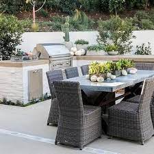 Dark Gray Granite Outdoor Dining Table