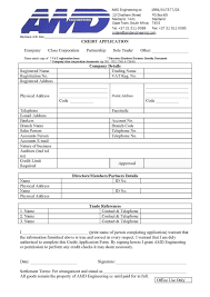 003 Credit Application Form Template Ideas Business Excel Formte