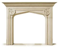 Carved Limestone Fireplace Mantel And