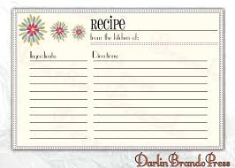 Templates For Recipe Cards Free Editable Recipe Card Templates For