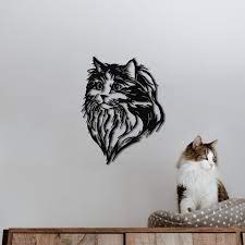 Cat Metal Art Cat Sign Metal Wall Decor
