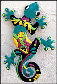 gecko wall art painted metal art wall