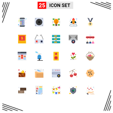 pictogram set of 25 simple flat colors