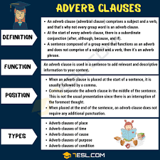 adverb clause types of adverbial