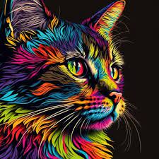 Colorful Cat Pop Art Stock
