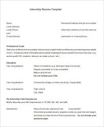 Internship Resume Template Free Free Resume Examples