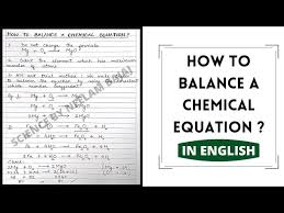 How To Balance A Chemical Equation