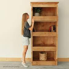 diy bookshelf with hidden storage