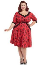 Details About Voodoo Vixen Nwt Red Black Cat Rockabilly Flare Dress Pinup Girl 4x 28