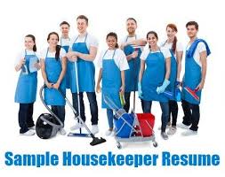 Sample Housekeeper Resume