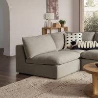 grey left chaise sectional sofa with ottoman dawson by castlery
