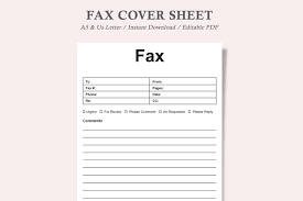 fax cover sheet template fax cover