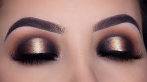 gold smokey halo eye makeup tutorial
