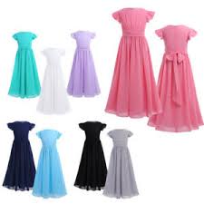Preise vergleichen und bequem online kaufen! Madchen Chiffon Kleid Lange Partykleid Brautjungfern Hochzeit Kleider Gr 104 164 Ebay