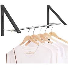 Wall hanging racks for clothes. Retractable Clothes Rack Wall Mounted Folding Clothes Hanger Drying Rack For Laundry Room Closet Storage Organization Aluminum 2 Racks With Rod Black Walmart Canada