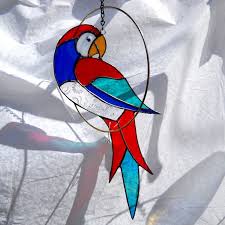 Stained Glass Parrot In A Ring