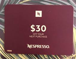 30 nespresso voucher food drinks