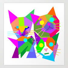 Cats Geometric Wpap Pop Art