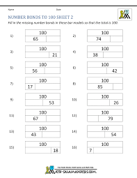 Fact family worksheets focus on sets of related math facts, not specific operations. Number Bonds Worksheets To 100