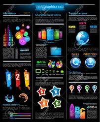 Infographics Page With A Lot Of Design Elements Like Chart Globe